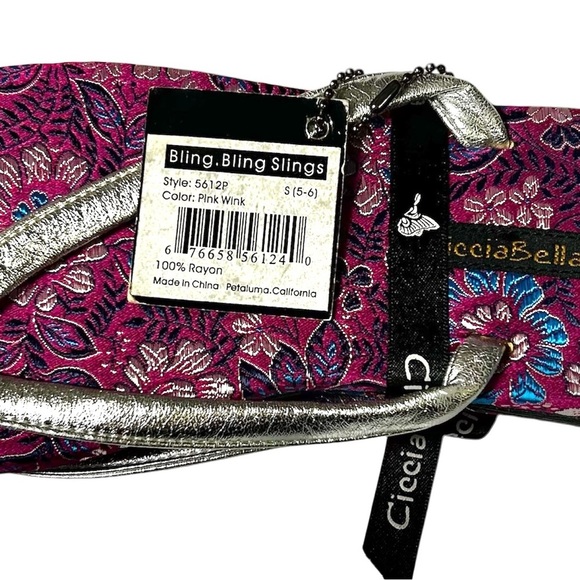 Purple Floral Sandals with Silver Details - Picture 4 of 6